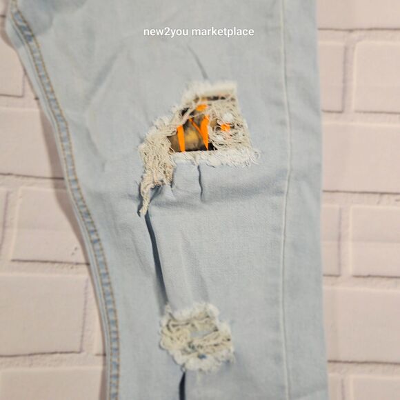 Men's Royal Spirit Denim Blue Jeans Size 36 New with tags ripped with patches - Picture 11 of 13